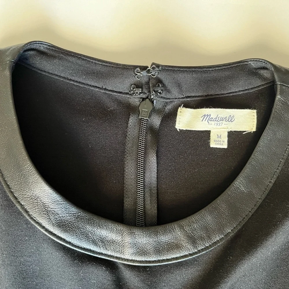 MADEWELL LEATHER TIPPED RUFFLE TOP - Picture 3 of 4